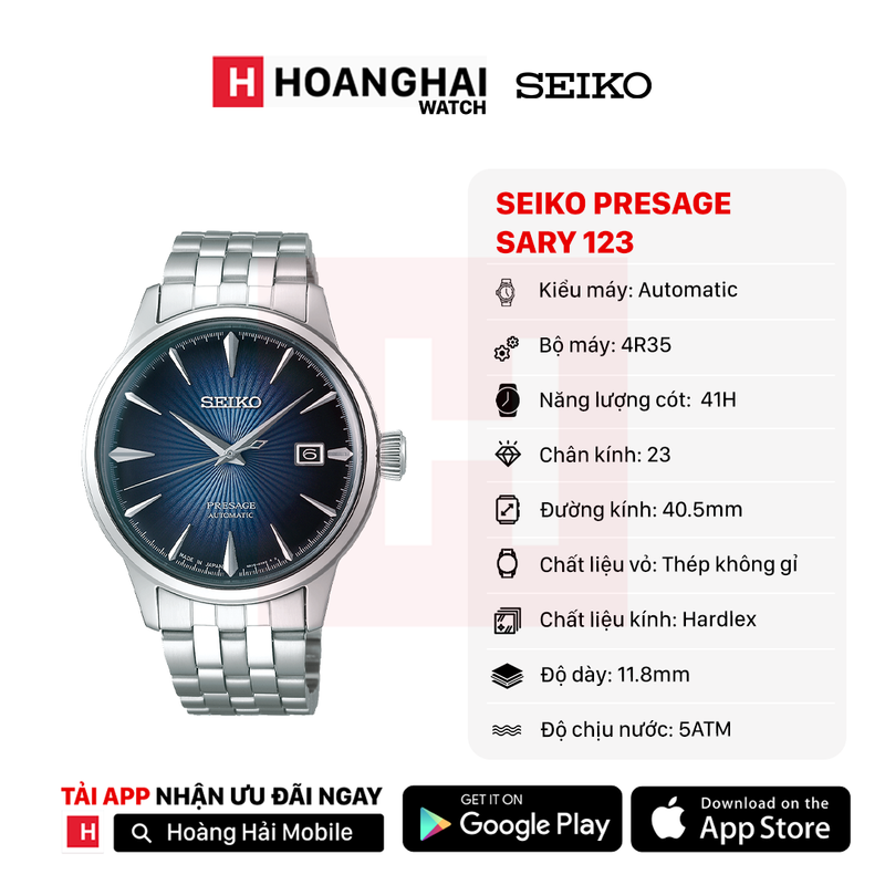 Đồng hồ cơ Seiko Presage SARY123