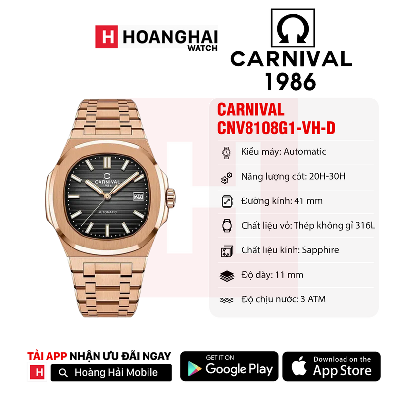 Đồng hồ cơ Carnival 8108G1