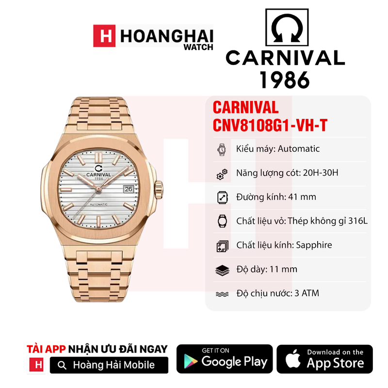 Đồng hồ cơ Carnival 8108G1