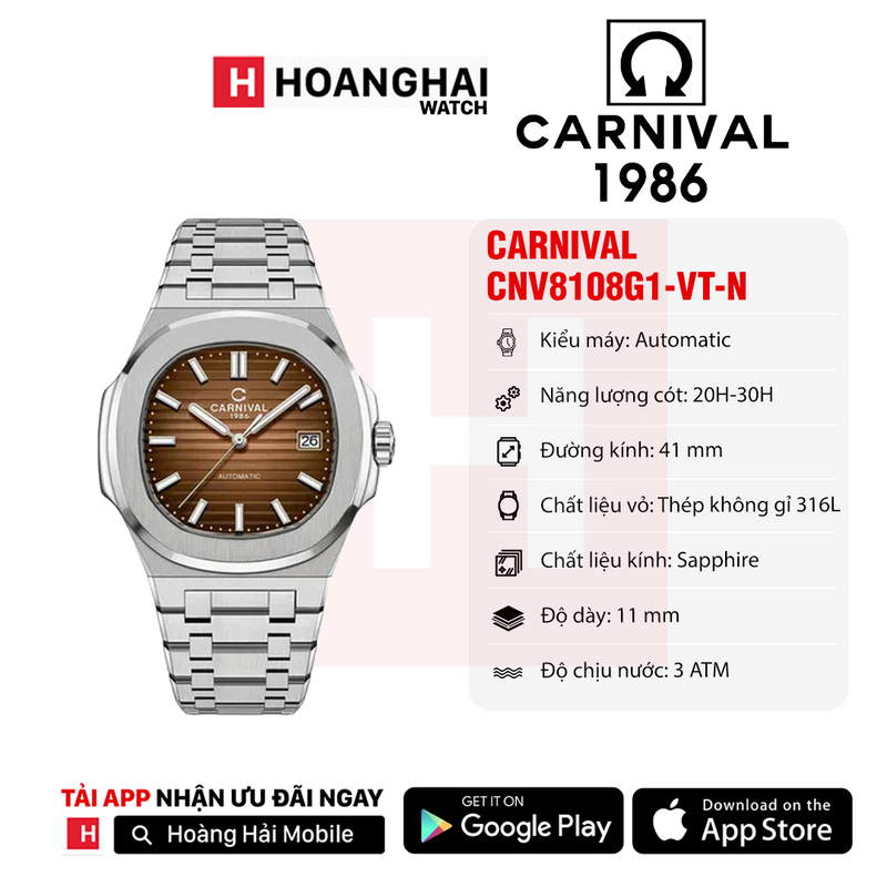 Đồng hồ cơ Carnival 8108G1