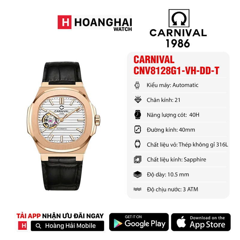Đồng hồ cơ Carnival 8128G1