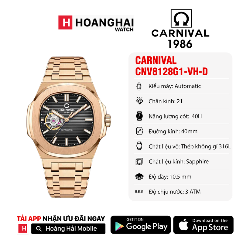 Đồng hồ cơ Carnival 8128G1