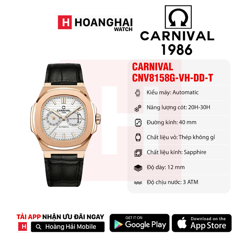 Đồng hồ cơ Carnival 8158G
