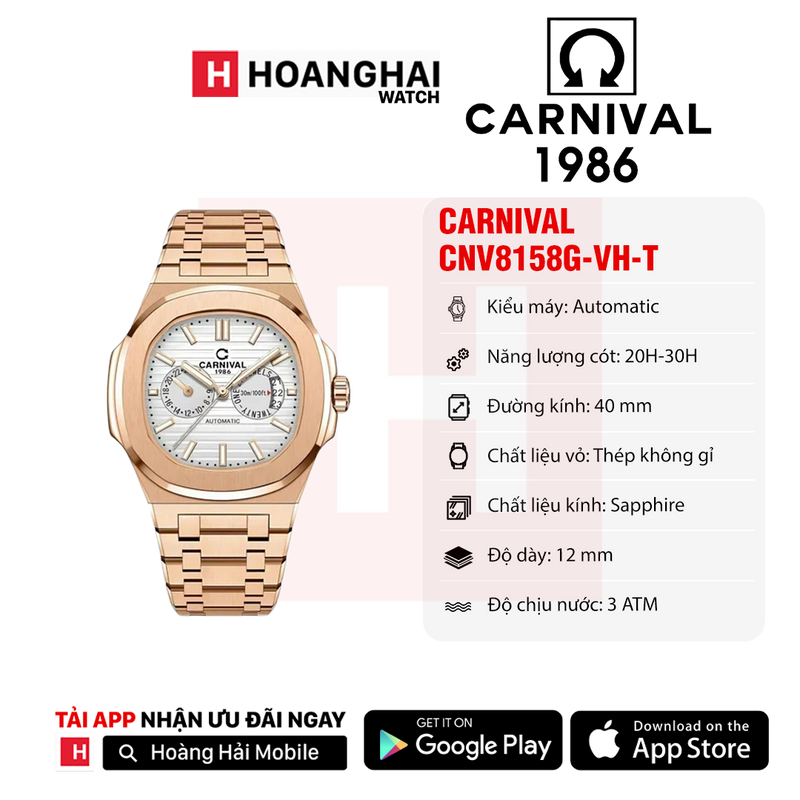 Đồng hồ cơ Carnival 8158G