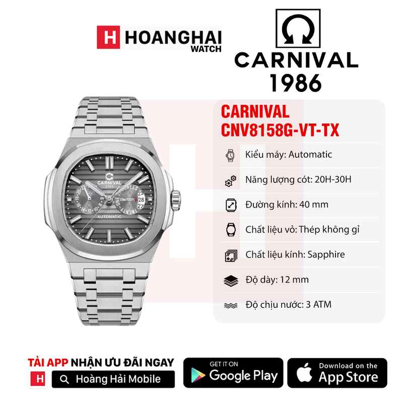 Đồng hồ cơ Carnival 8158G