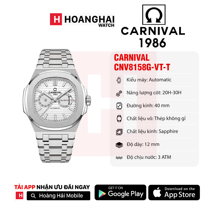 Đồng hồ cơ Carnival 8158G
