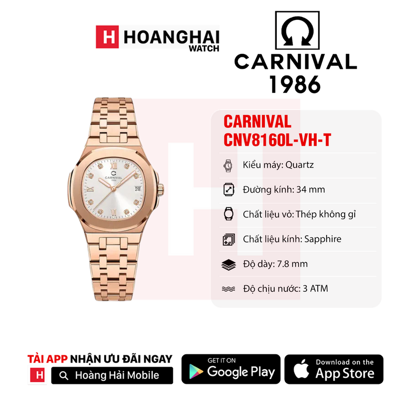 Đồng hồ pin nữ Carnival 8160L