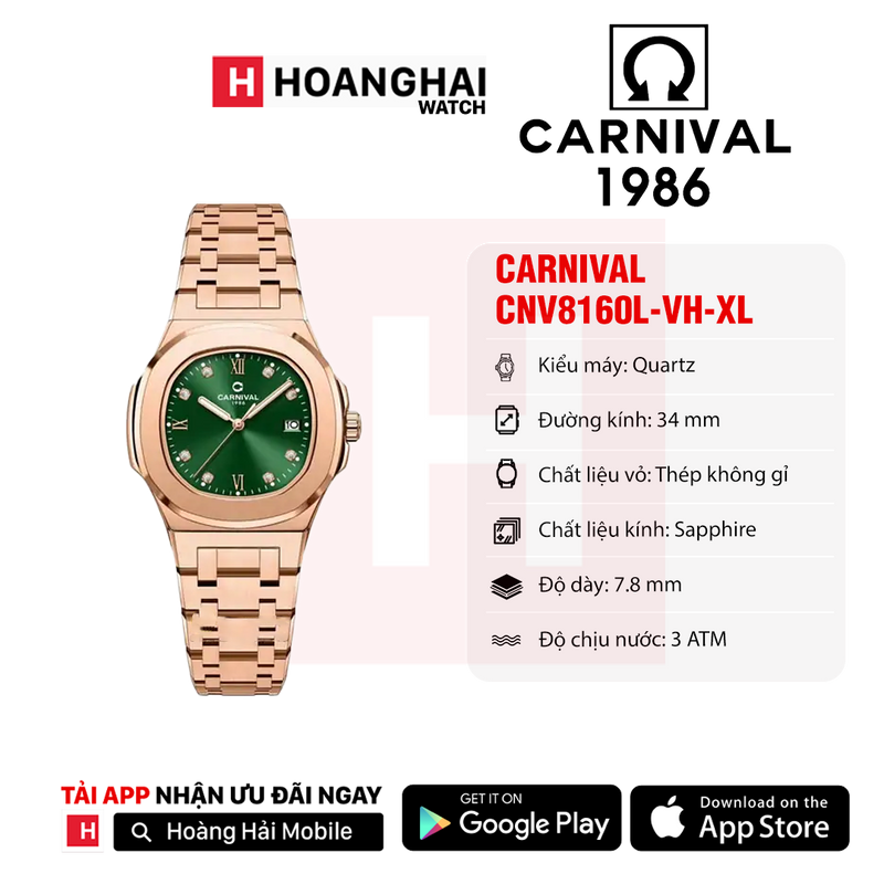 Đồng hồ pin nữ Carnival 8160L