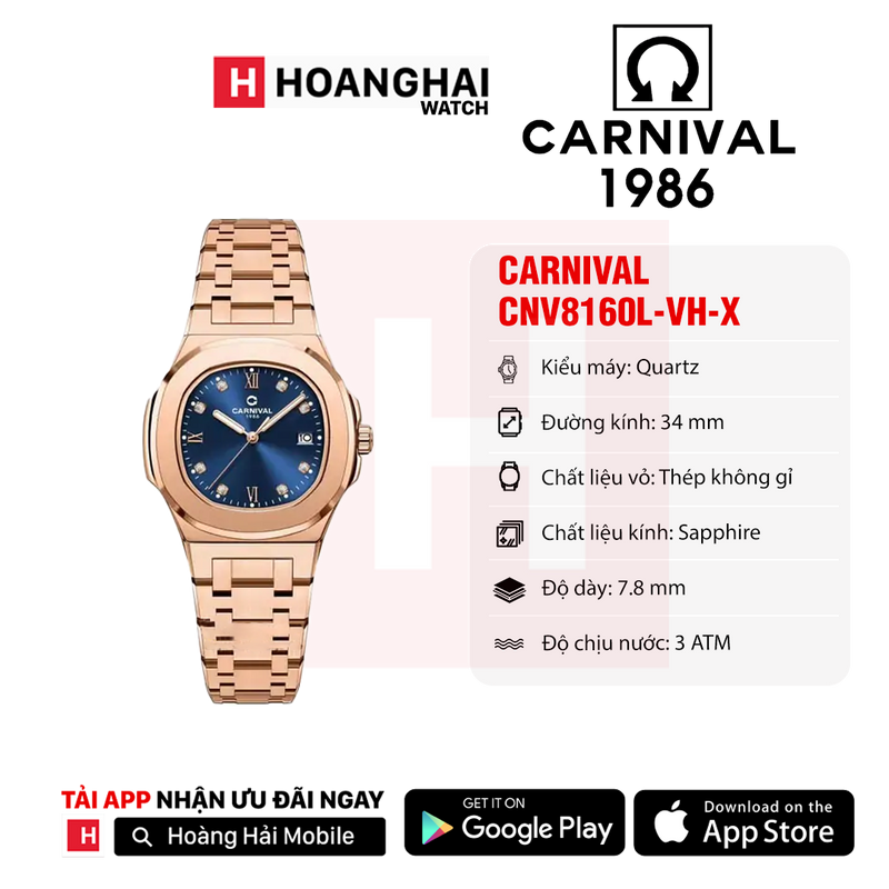 Đồng hồ pin nữ Carnival 8160L
