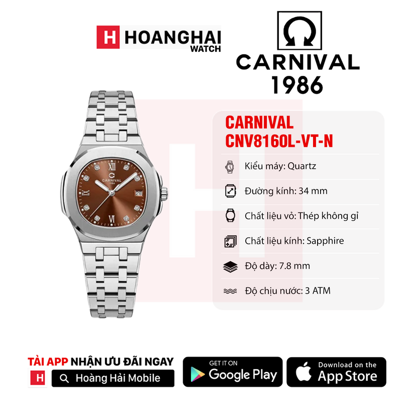 Đồng hồ pin nữ Carnival 8160L