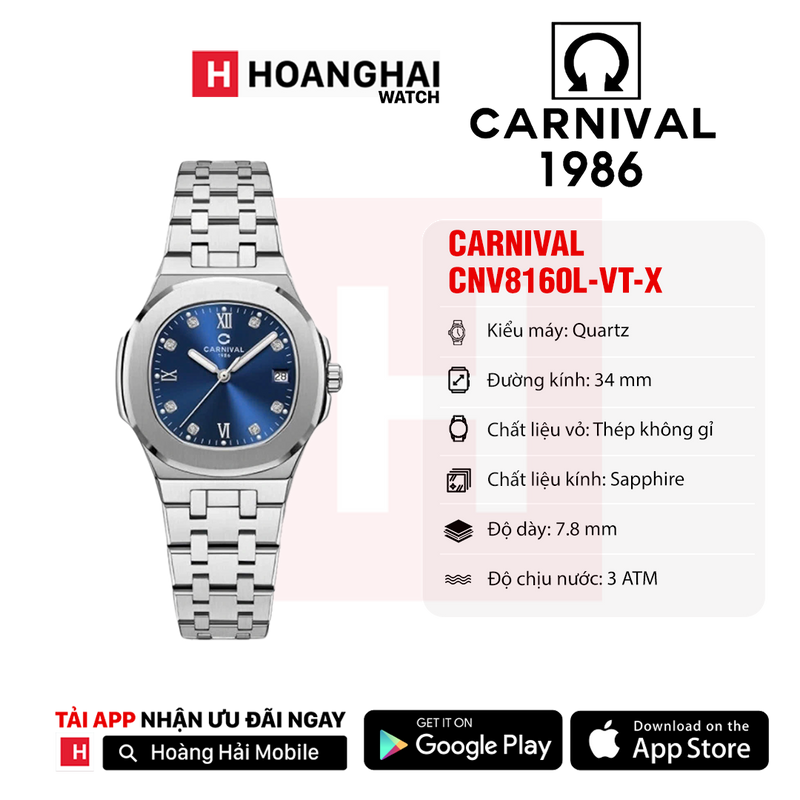 Đồng hồ pin nữ Carnival 8160L