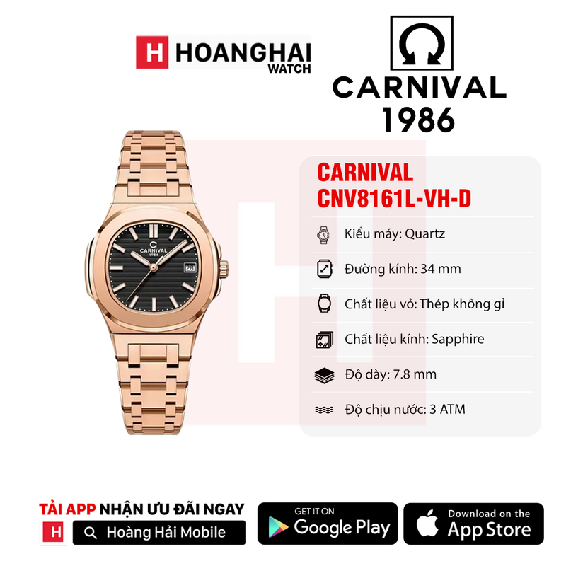 Đồng hồ pin nữ Carnival 8161L