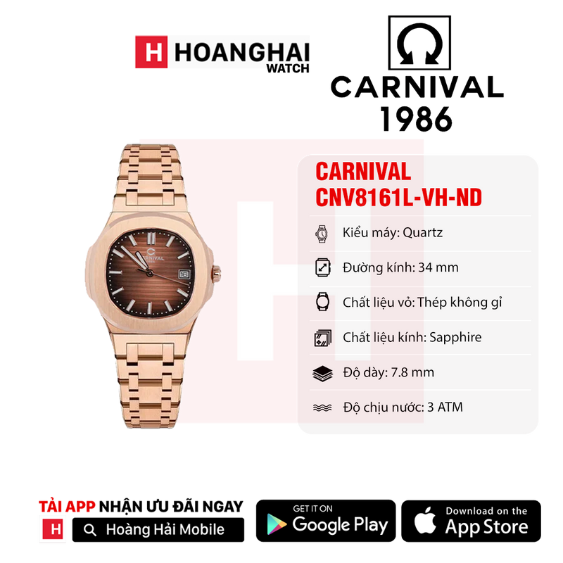 Đồng hồ pin nữ Carnival 8161L