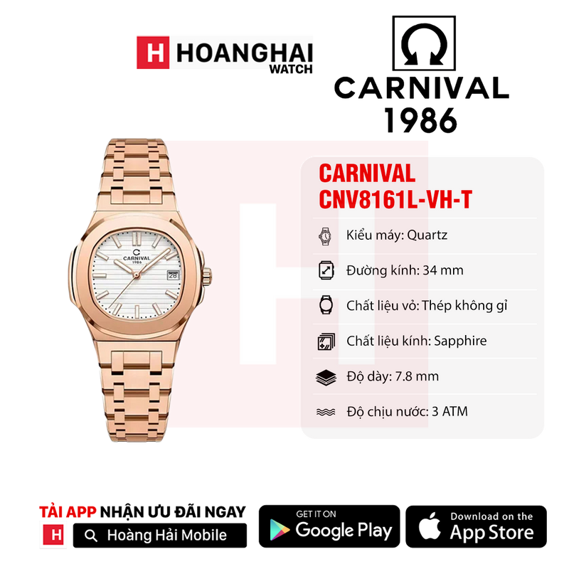 Đồng hồ pin nữ Carnival 8161L