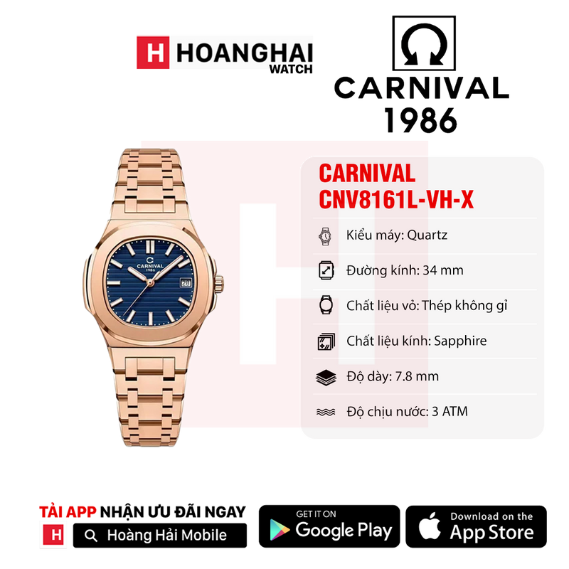 Đồng hồ pin nữ Carnival 8161L