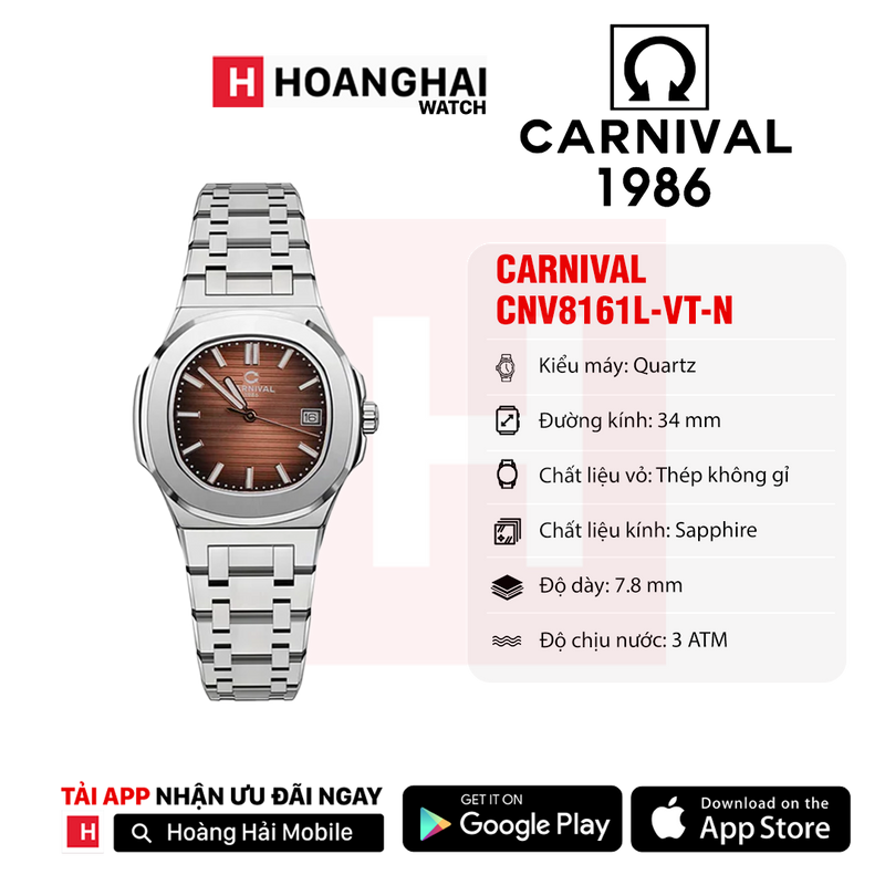 Đồng hồ pin nữ Carnival 8161L