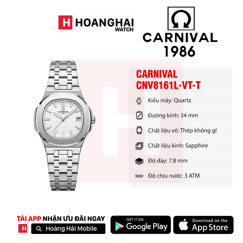 Đồng hồ pin nữ Carnival 8161L