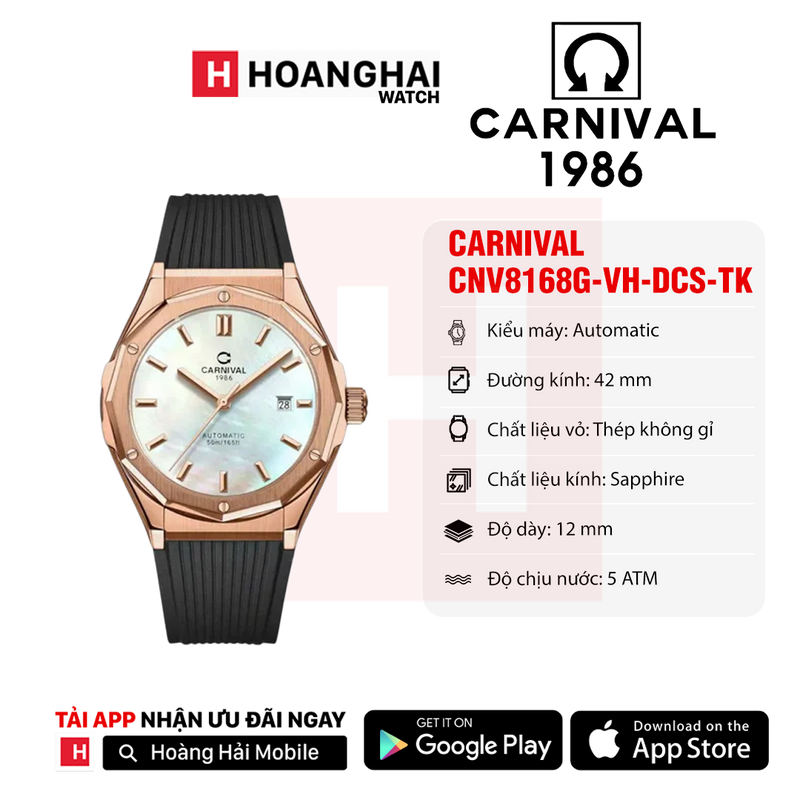 Đồng hồ cơ nam Carnival 8168G