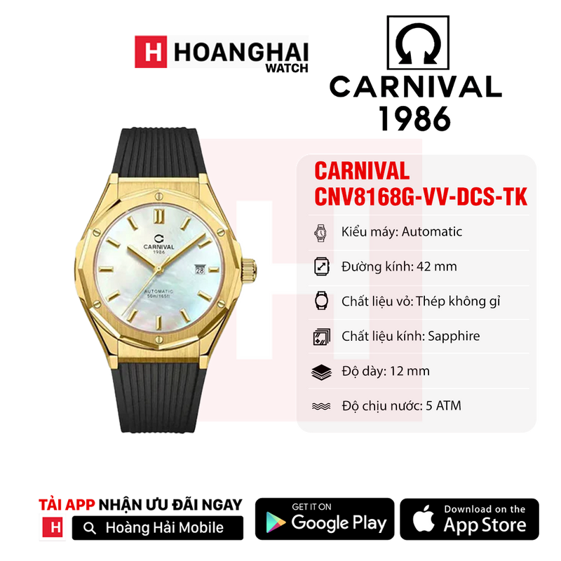 Đồng hồ cơ nam Carnival 8168G