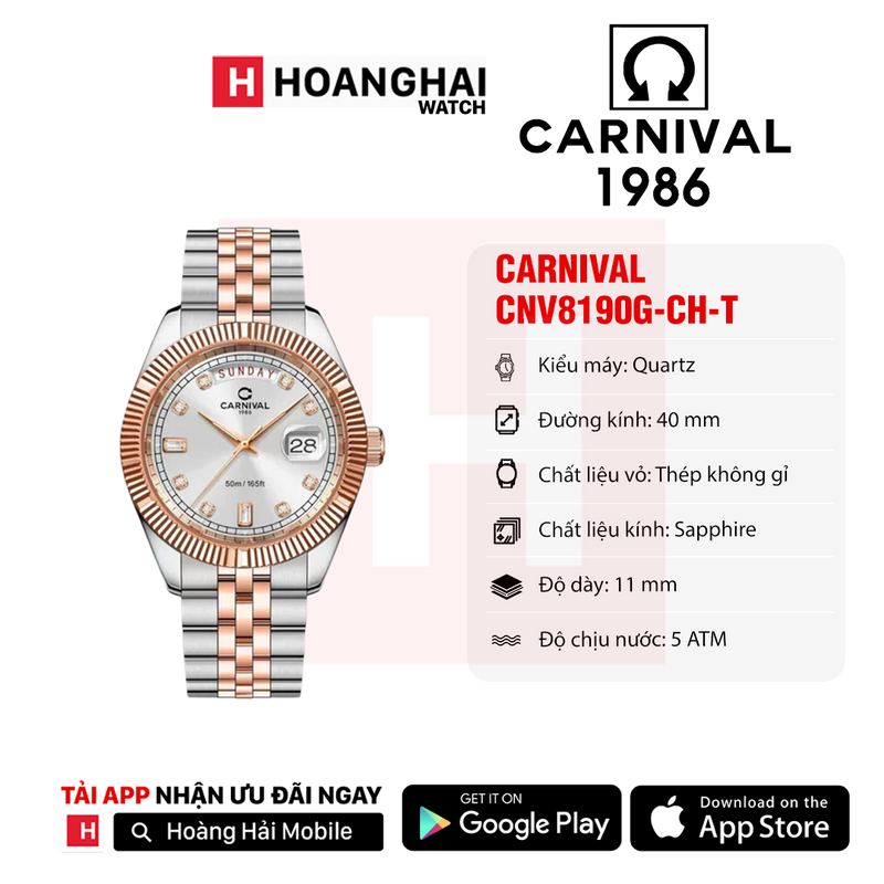 Đồng hồ pin Carnival 8190G