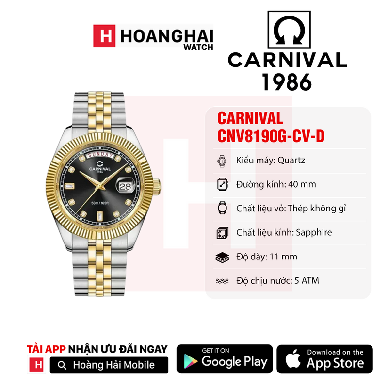 Đồng hồ pin Carnival 8190G