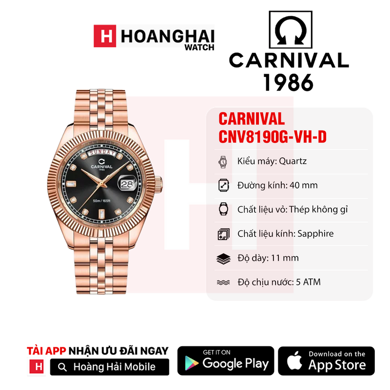 Đồng hồ pin Carnival 8190G