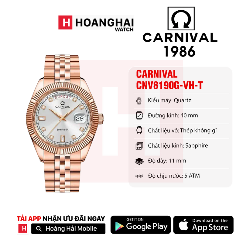 Đồng hồ pin Carnival 8190G