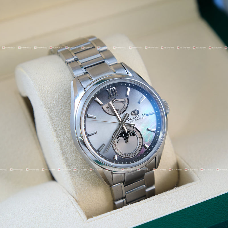 Đồng hồ cơ Orient Star Mechanical Moon Phase M34 F7  RK-AY0201A (Bản nội địa)