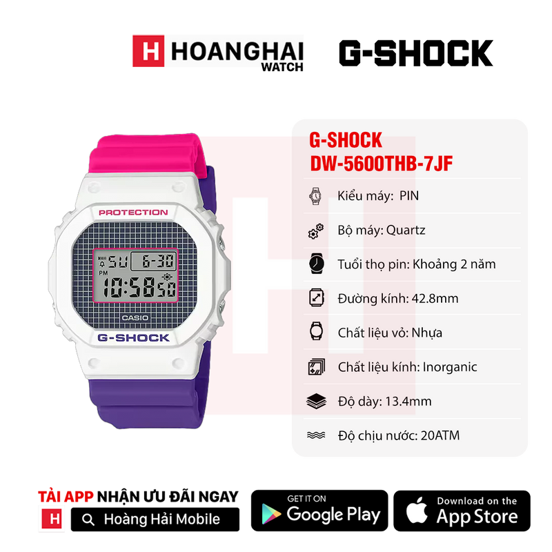 Đồng hồ pin G-Shock 5600 Series DW-5600THB-7JF