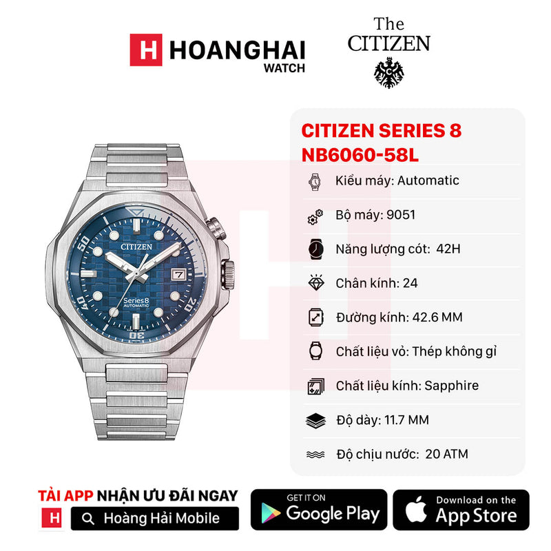 Đồng hồ cơ Citizen Series 8 NB6060-58L (Nhận order)