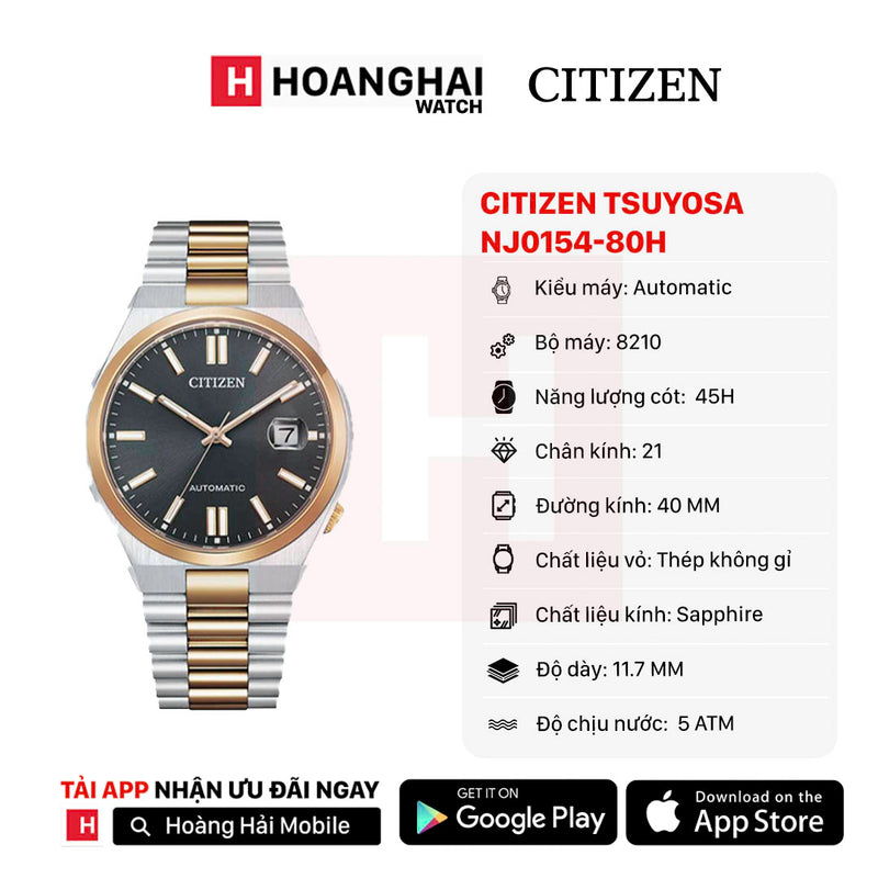 Đồng hồ cơ Citizen Tsuyosa NJ0154-80H