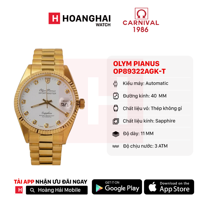 Đồng hồ cơ Olym Pianus OP89322AGK-T