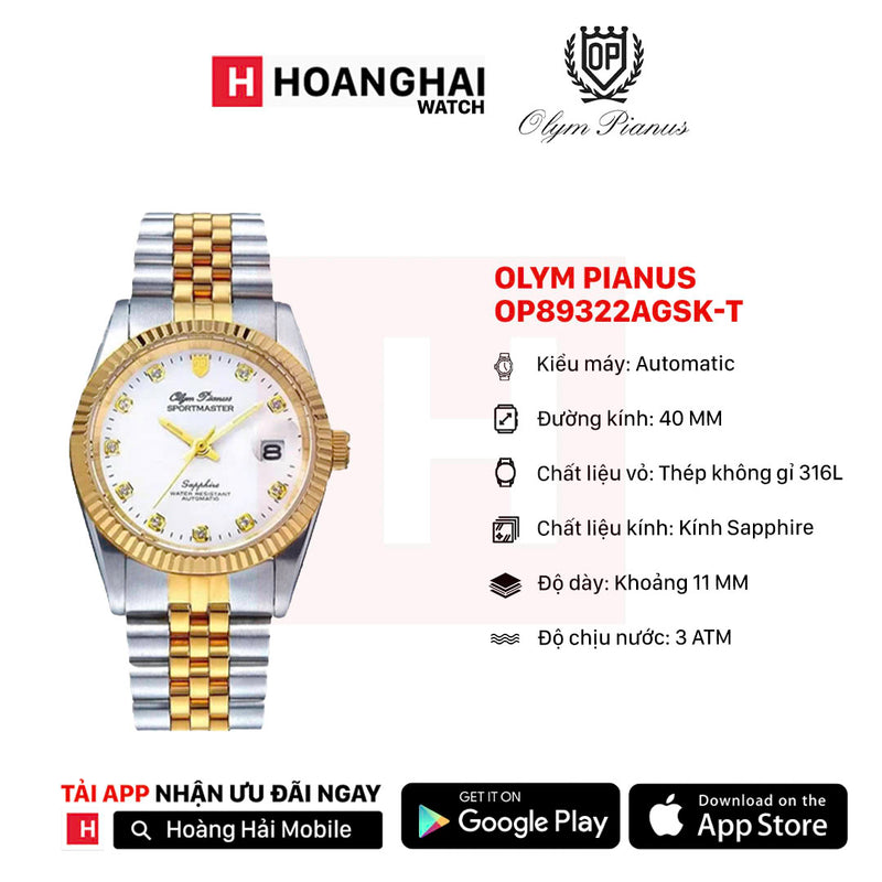 Đồng hồ cơ Olym Pianus OP89322AGSK-T