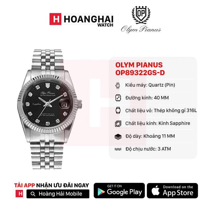 Đồng hồ pin Olym Pianus OP89322GS-D