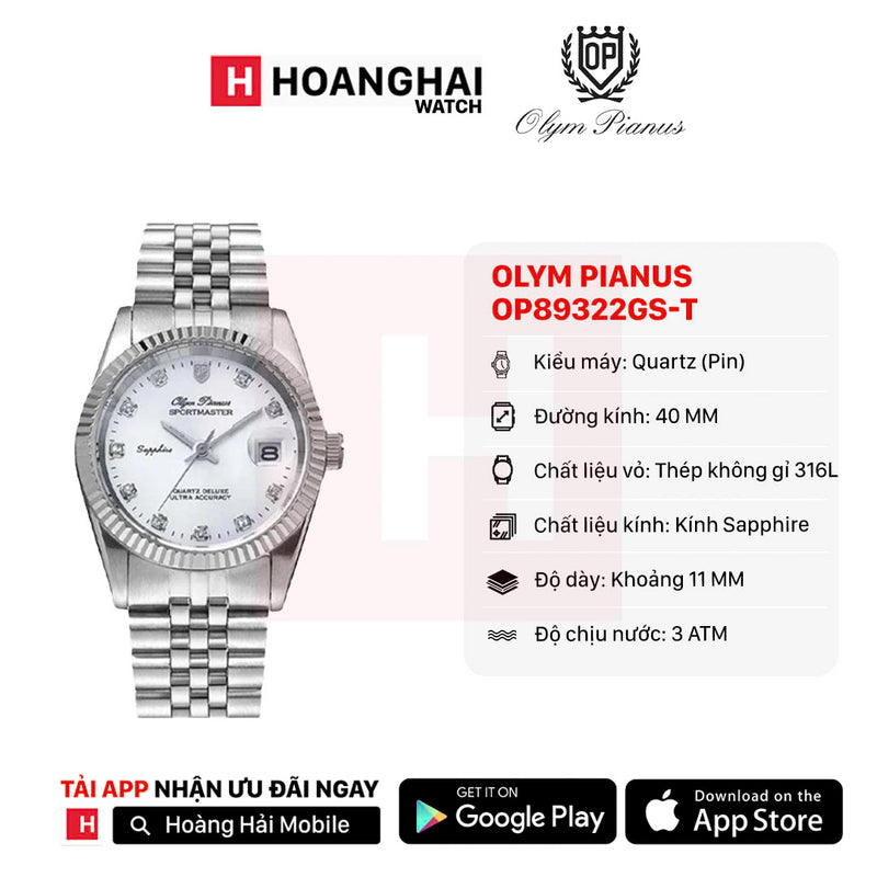 Đồng hồ pin Olym Pianus OP89322GS-T