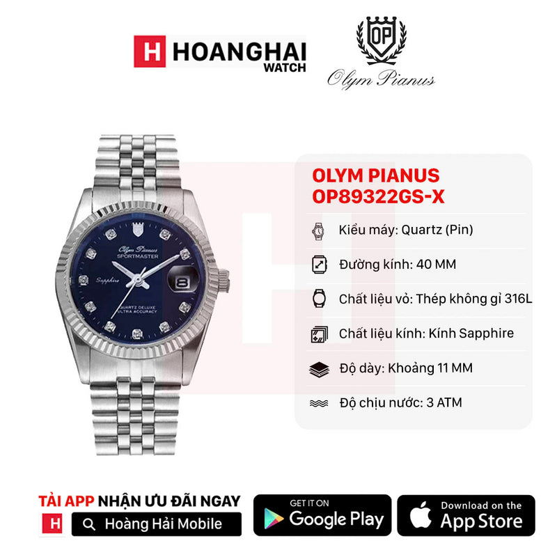 Đồng hồ pin Olym Pianus OP89322GS-X