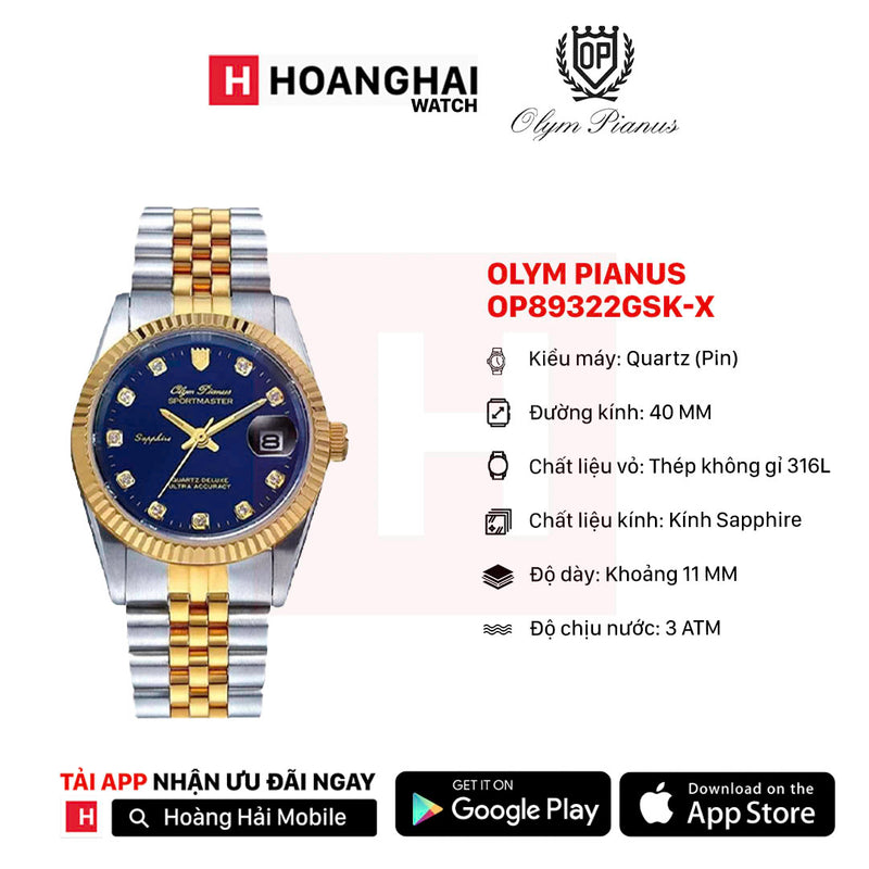 Đồng hồ pin Olym Pianus OP89322GSK-X