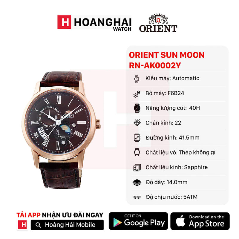 Đồng hồ cơ Orient Sun Moon Gen 3 RN-AK0002Y