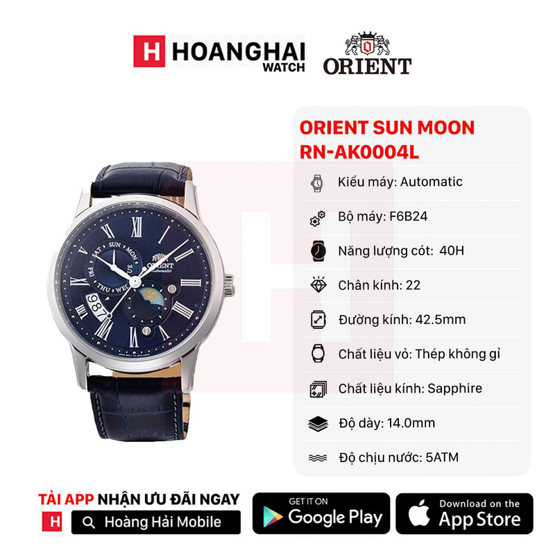 Đồng hồ cơ Orient Sun Moon Gen 3 RN-AK0004L