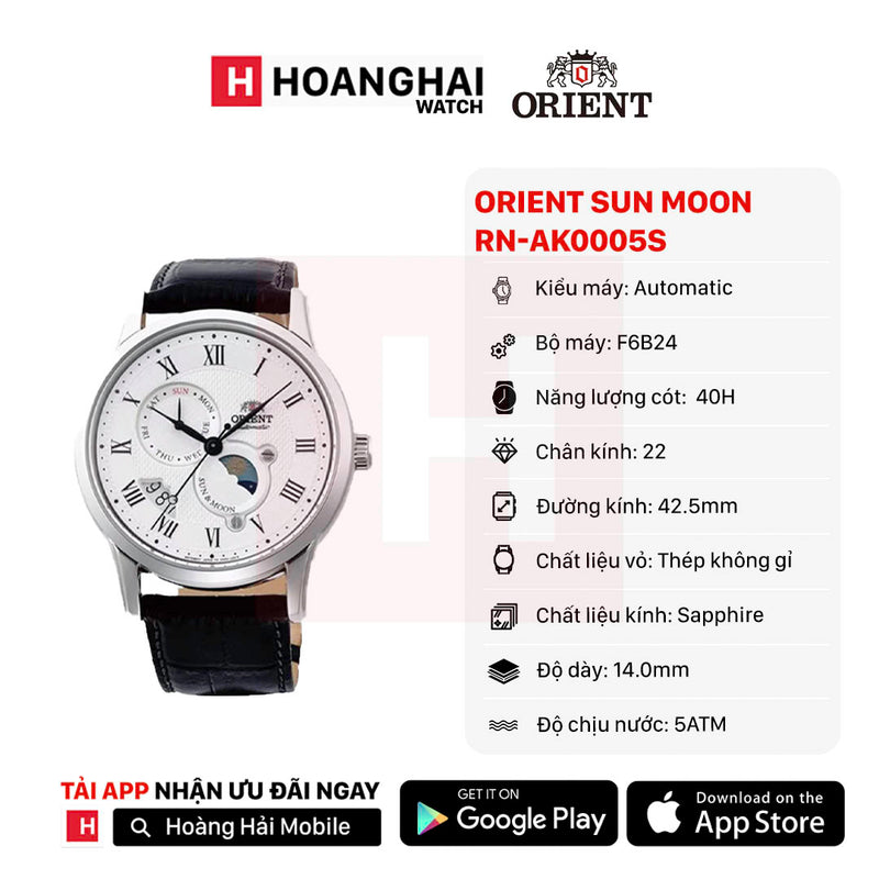 Đồng hồ cơ Orient Sun Moon Gen 3 RN-AK0005S