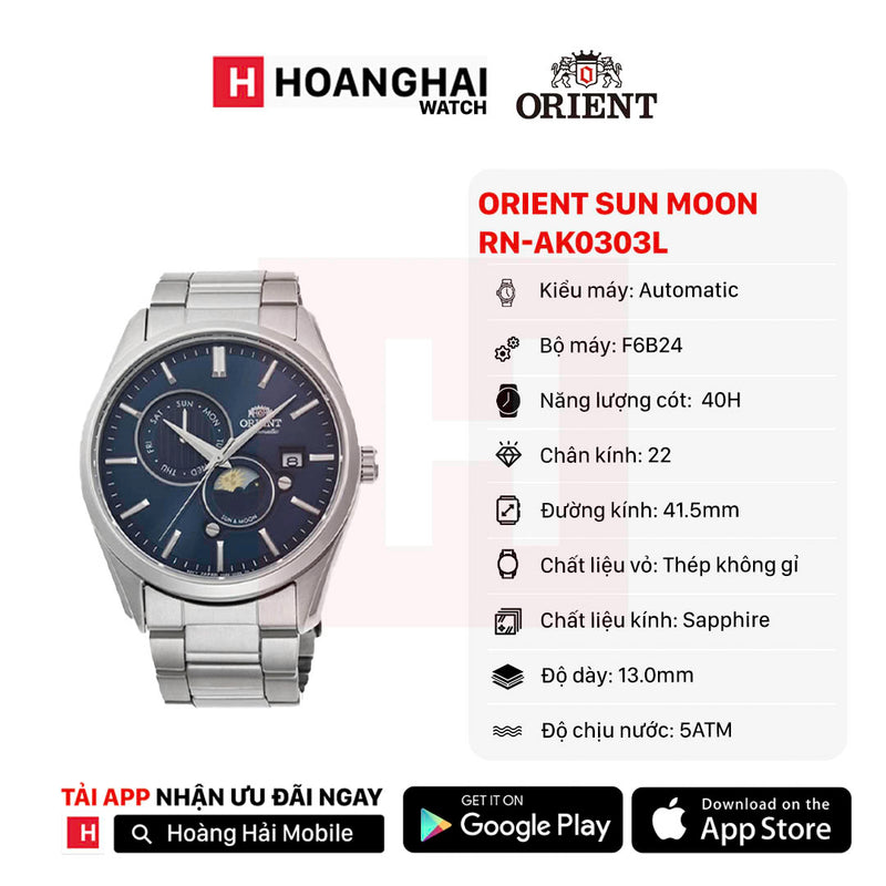 Đồng hồ cơ Orient Sun Moon Gen 5 RN-AK0303L