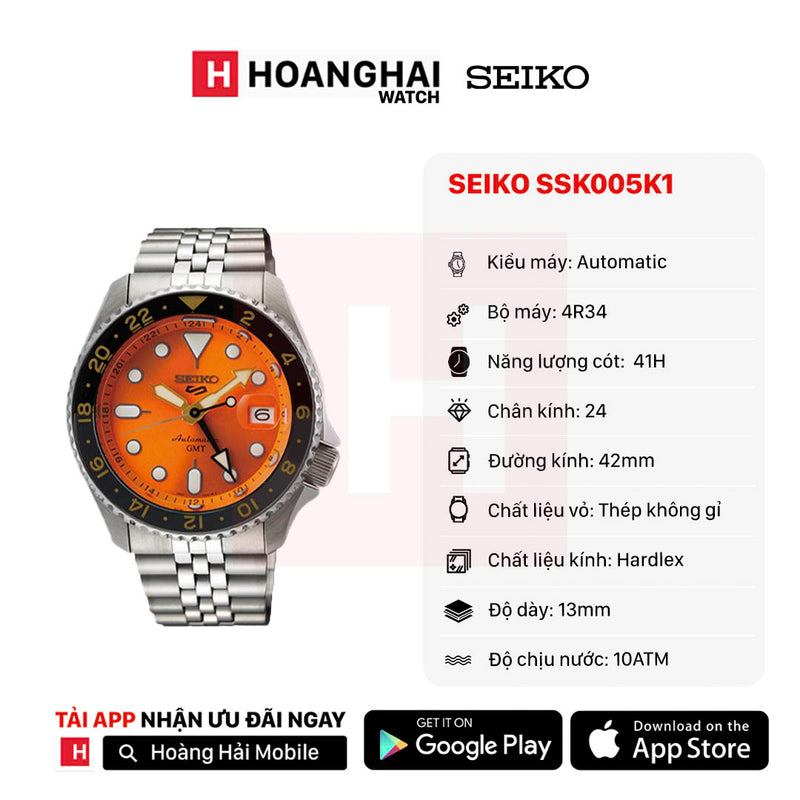 Đồng hồ cơ Seiko 5 SSK005K1