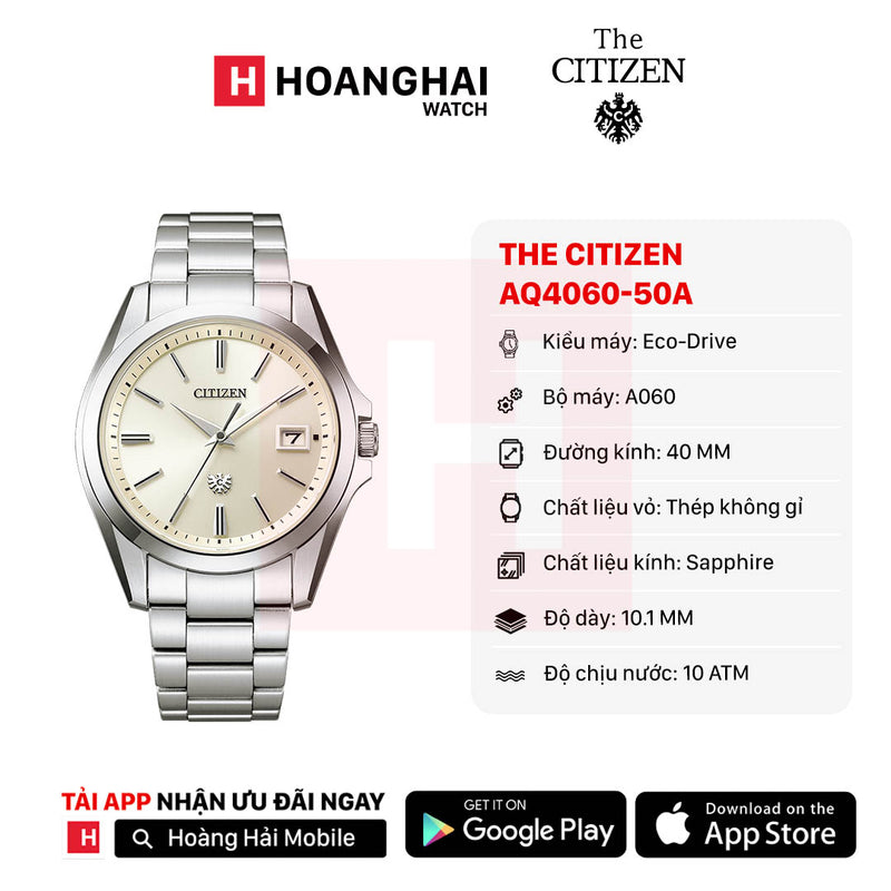 Đồng hồ năng lượng mặt trời The Citizen AQ4060-50A (Nhận order)