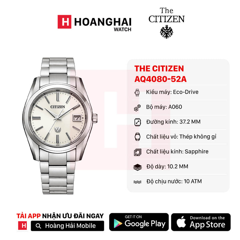 Đồng hồ năng lượng mặt trời The Citizen AQ4080-52A (Nhận order)