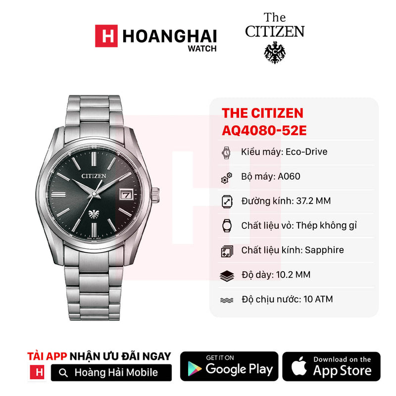 Đồng hồ năng lượng mặt trời The Citizen AQ4080-52E (Nhận order)