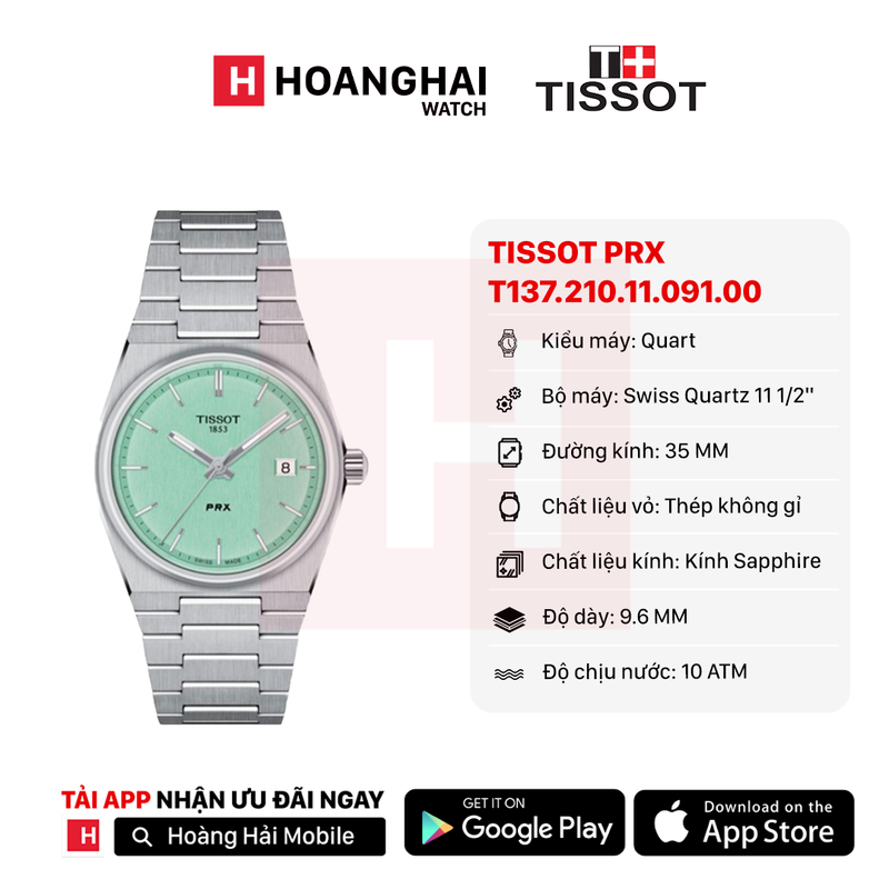 Đồng hồ pin TISSOT PRX T137.210.11.091.00