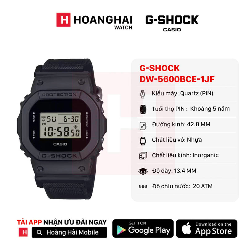 Đồng hồ pin G-Shock 5600 Series DW-5600BCE-1JF