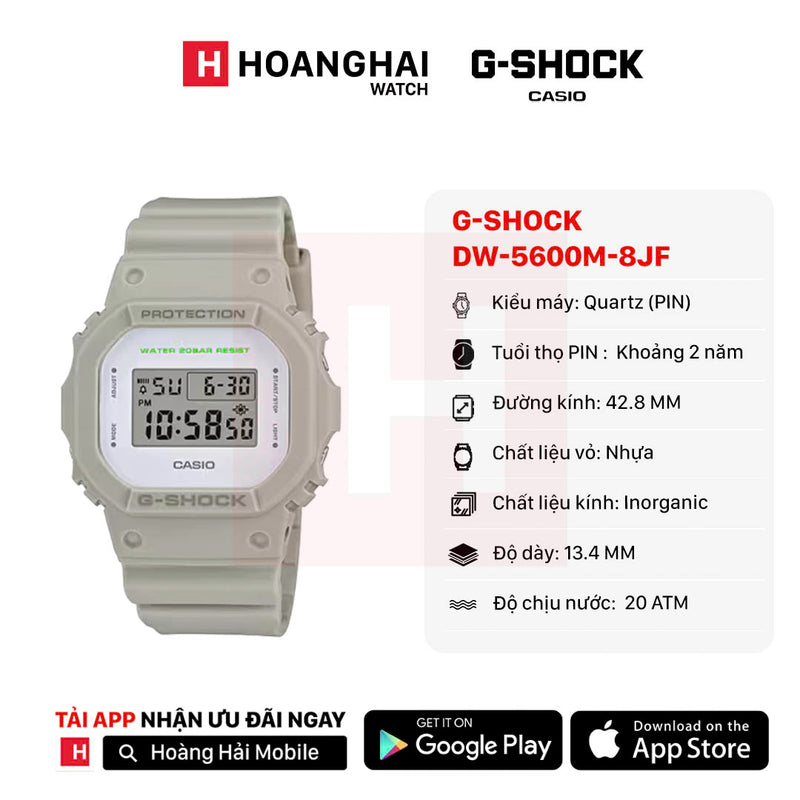 Đồng hồ pin G-Shock 5600 Series DW-5600M-8JF