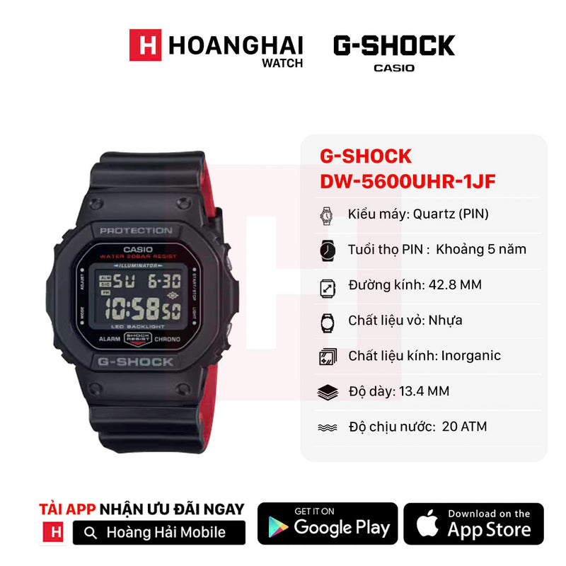 Đồng hồ pin G-Shock 5600 Series DW-5600UHR-1JF