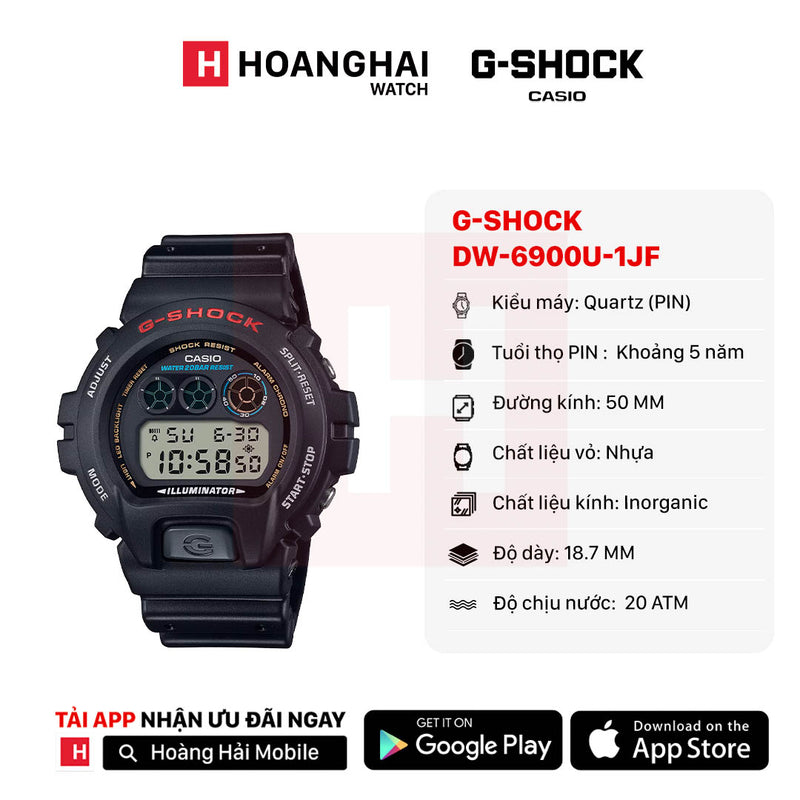 Đồng hồ pin G-SHOCK 6900 Series DW-6900U-1JF